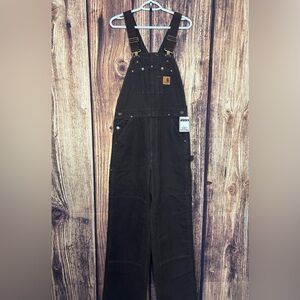 Carhartt Men’s Dark Brown/Sandstone Double Knee Bib Coveralls Old Style R06 DKB
